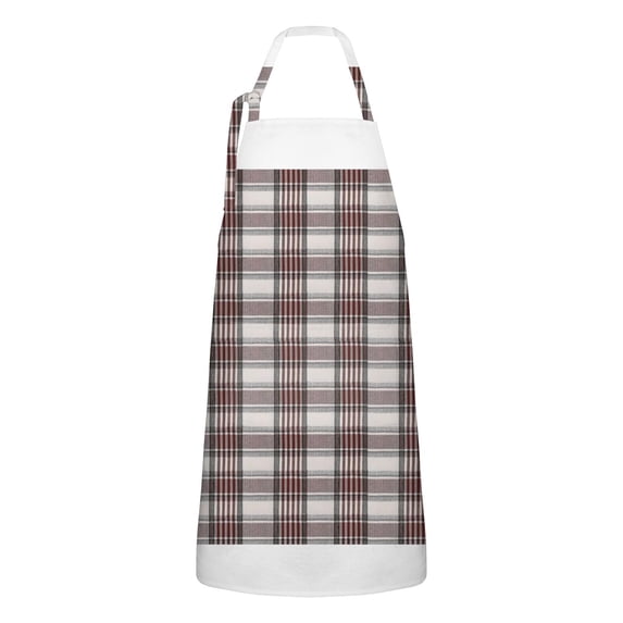 Brown and White Checkerboard Checkered Apron-Garden Aprons for Women with Pockets-Cotton Linen Waterproof Kitchen Cooking Gardening Aprons Adjustable for Kitchen,Cooking,BBQ and Salon 33x27 Inch
