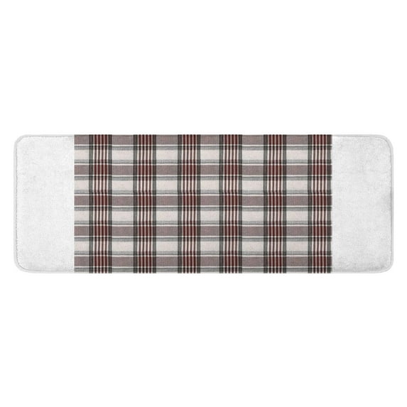 Brown and White Checkerboard Checkered Pattern Kitchen Rug Mat,Kitchen Runner Rugs Non Skid Washable,Decorative Kitchen Floor Mats for Kitchen,Sink,Laundry,17"x47.2"