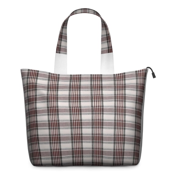 Brown and White Checkerboard Checkered Pattern Travel Tote Bags for Women Carry On,Large Weekender Bags for Women Travel,Multi Functional Duffle Bag for Work,Shopping,Sports