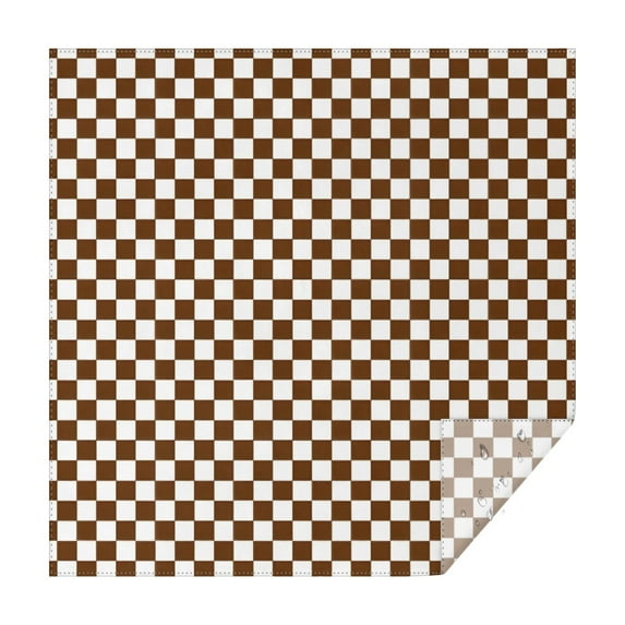 Brown and White Checkerboard Pattern Square Tablecloth,Waterproof Square Table Cover,Wipeable Spillproof Washable Table Cover for Home Kitchen Party Decor 60"x60"(152x152cm)
