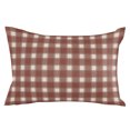 thumbnail image 1 of Brown White Checkered Throw Pillow Cover 20 x 36 Inch Decorative Pillow Cover Farmhouse Plaid Buffalo Elegant Lumbar Pillowcase Seasonal Rectangle Cushion Case for Couch Sofa Bed Living Room, 1 of 9
