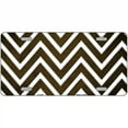 thumbnail image 1 of Brown White Chevron Oil Rubbed Metal Novelty License Plate 7" x 4" Motorcycle, 1 of 2