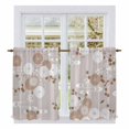 thumbnail image 1 of Brown White Floral Kitchen Curtain for Berdoom Living Room Cafe 45 Inch Length, Spring Botanical Leaves Farmhouse Tiers Curtains Light Filtering Drapes Rod Pocket Window Treatment 2 Panels 52"Wx45"L, 1 of 8