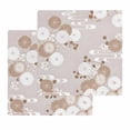 thumbnail image 1 of Brown White Floral Kitchen Dish Towels for Drying Dishes Set of 2, Spring Botanical Leaves Farmhouse Waffle Weave Microfiber Hand Tea Bathroom Towels Quick Dry & Absorbent Towel 12x12, 1 of 7