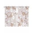 thumbnail image 1 of Brown White Floral Sheer Curtains 39 Inch Length 2 Panels Set for Living Room/Bedroom, Spring Botanical Leaves Farmhouse Kitchen Curtains Grommet Semi-Sheer Curtains Window Treatments 27.5"x39"x2, 1 of 7