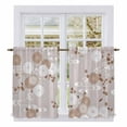 thumbnail image 1 of Brown White Floral Tier Curtains 54 Inch Length, Spring Botanical Leaves Farmhouse Cafe Short Curtains for Bathroom Over Sink, Small Kitchen Curtain Light Filtering Tiered Drapes 2 Panels 27.5"Wx54"L, 1 of 8