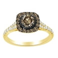 thumbnail image 1 of AFFY Brown & White Natural Diamond 1.05 Cttw Halo Engagement Ring In 14K Solid Yellow Gold, 1 of 1