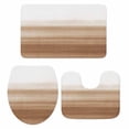 thumbnail image 1 of Brown White Ombre Bath Mat 3 Piece Bathroom Rug Set, Vintage Farmhouse Abstract Striped Non Slip Bath Rug Contour Mat and Toilet Lid Cover, Absorbent Shower Mats Soft Bath Rugs and Mats Sets, 1 of 8
