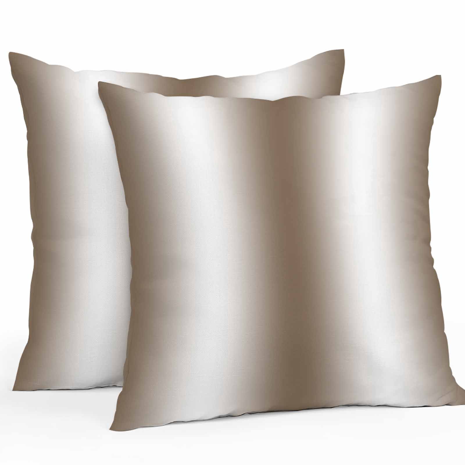 Brown White Ombre Throw Pillow Covers 18x18 Inch Set of 2, Abstract Art Modern Brown Gradient Waterproof Outdoor Pillow Covers, Decorative Cushion Pillowcases for Couch, Sofa, Bed, Garden, Patio