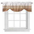 thumbnail image 1 of Brown White Ombre Tie Up Valance Curtains for Windows, Kitchen Curtains Window Treatments, Vintage Farmhouse Abstract Striped Short Window Shades Valances for Bedroom Bathroom Cafe 42"x12", 1 of 8