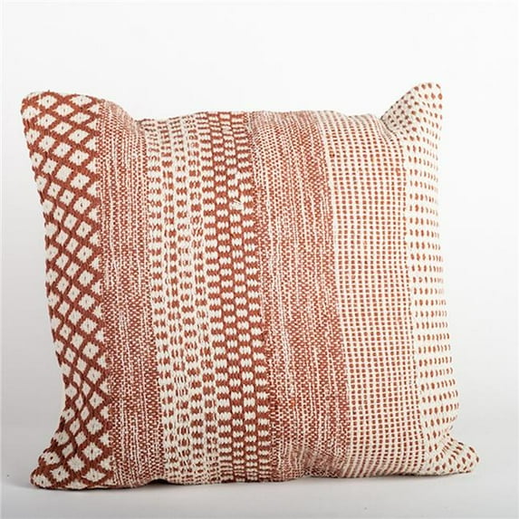 Brown & White Patterned Cushion Cover