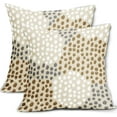thumbnail image 1 of Brown White Pillow Covers 18x18 Set of 2 Boho Gray Polka Dot Throw Pillows Modern Trendy Print Decorative Outdoor Farmhouse Pillowcase Cushion Cover Linen Case Decor for Home Sofa Couch Bed, 1 of 6