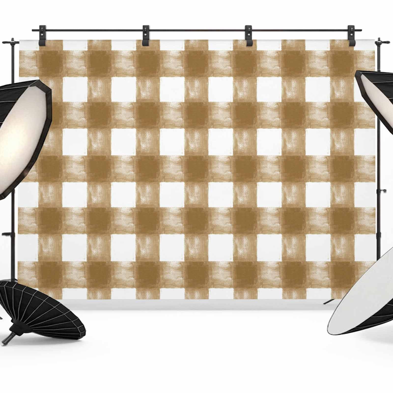 Brown White Plaid Backdrop for Photoshoot,Photography Photo Studio ...