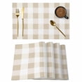 thumbnail image 1 of Brown White Plaid Placemats Set of 4 Simple Style Place Mats Table Mats Kitchen Dining Home Outdoor Party Table Decoration, 1 of 9