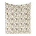 thumbnail image 1 of Brown and White Soft Flannel Fleece Throw Blanket, Vintage Illustration of Burgeoning Buttercup Flowers Garden Plants, Cozy Plush for Indoor and Outdoor Use, 50" x 60", Pale Brown White, by Ambesonne, 1 of 5