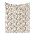 thumbnail image 1 of Brown and White Soft Flannel Fleece Throw Blanket, Vintage Illustration of Burgeoning Buttercup Flowers Garden Plants, Cozy Plush for Indoor and Outdoor Use, 50" x 70", Pale Brown White, by Ambesonne, 1 of 5