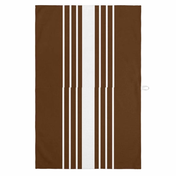 Brown White Stripe 1 Pack Kitchen Towel, Water Absorbent Dish Towel, Modern Rustic Vertical Striped Decorative Hand Towels - Quick Drying Cloth for Cooking Baking, 18x28 Inch