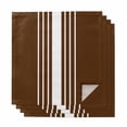 thumbnail image 1 of Brown White Stripe Cloth Napkins, Modern Rustic Vertical Striped Washable and Reusable Dinner Napkins Set of 4, Table Napkin for Kitchen Party Birthday Wedding Hotel Housewarming 20"x20", 1 of 8