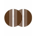 thumbnail image 1 of Brown White Stripe Round Placemats Set of 2 for Dinning Tables,Heat-proof Braided Table Mats 15 Inch,Modern Rustic Vertical Striped Washable Place Mat for Kitchen Restaurant Party Decor Table Setting, 1 of 9