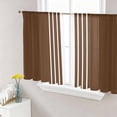thumbnail image 1 of Brown White Stripe Semi Sheer Curtains 54 Inch Length 2 Panels Set, Modern Rustic Vertical Striped Sheer Kitchen Curtain Privacy Voile Window Curtain for Living Room Bedroom Rod Pocket Drapes, 1 of 7