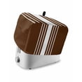 thumbnail image 1 of Brown White Stripe Small Toaster Cover 2 Slice, Kitchen Appliance Covers, Modern Rustic Vertical Striped Toaster Oven Cover with Loop, Bread Machine Cover Polyester Dust Cover Protection, 1 of 4