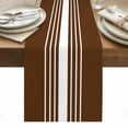 thumbnail image 1 of Brown White Stripe Table Runner - 48 Inch Long, Kitchen Dining Table Runner Dresser Scarves, Modern Rustic Vertical Striped Farmhouse Decor for Coffee Tables Wedding Party Banquet, 1 of 8