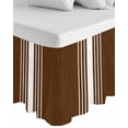 thumbnail image 1 of Brown White Stripe Wrap Around Bed Skirts for Queen Bed 18" Drop,Bed Skirt with Adjustable Elastic Belt Dust Ruffle Bed Valance for Bedroom Hotel Luxury Modern Rustic Vertical Striped Bed Frame Cover, 1 of 7