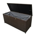 thumbnail image 1 of Brown Wicker Patio Deck Box with 113 Gallon Storage and Metal Frame, 1 of 8