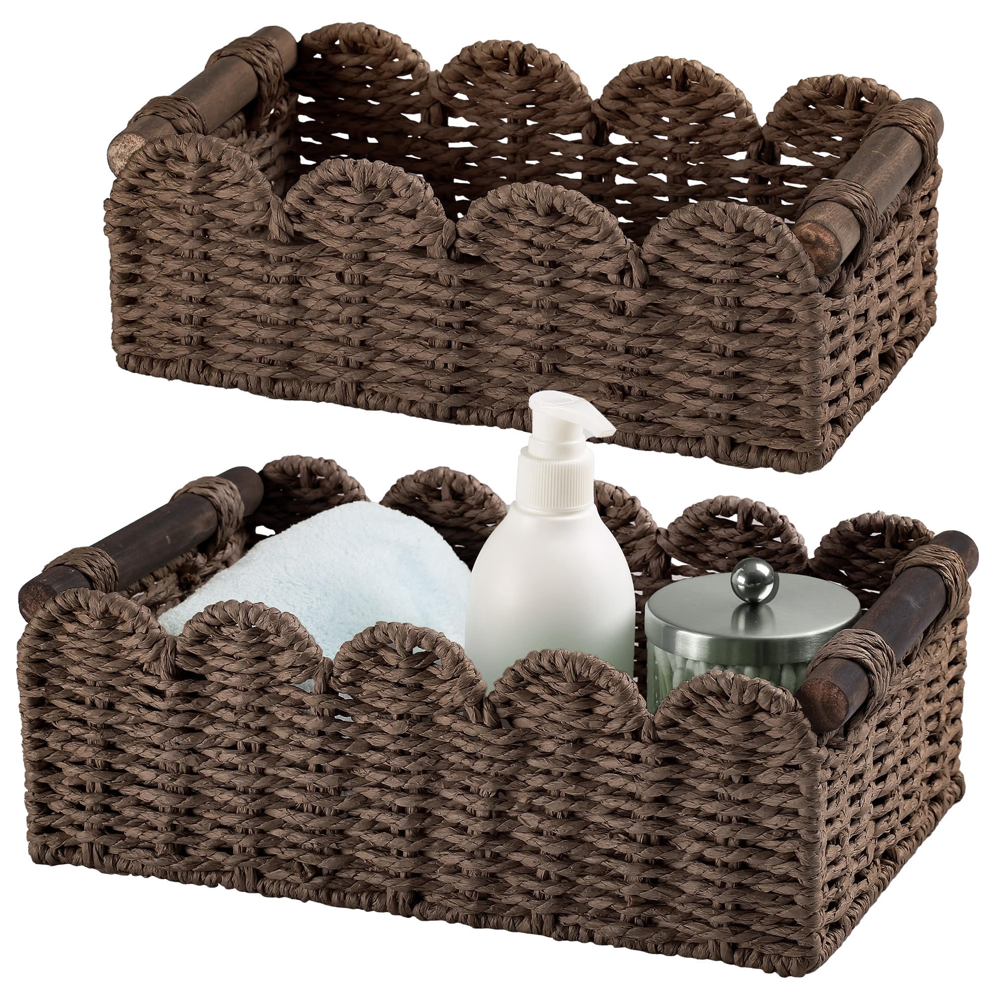 Brown Wicker Storage Basket For Organizing Home Spaces