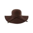 thumbnail image 1 of Brown Wide Brimmed Wool Floppy Hat, 1 of 4