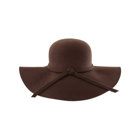 Brown Wide Brimmed Wool Floppy Hat