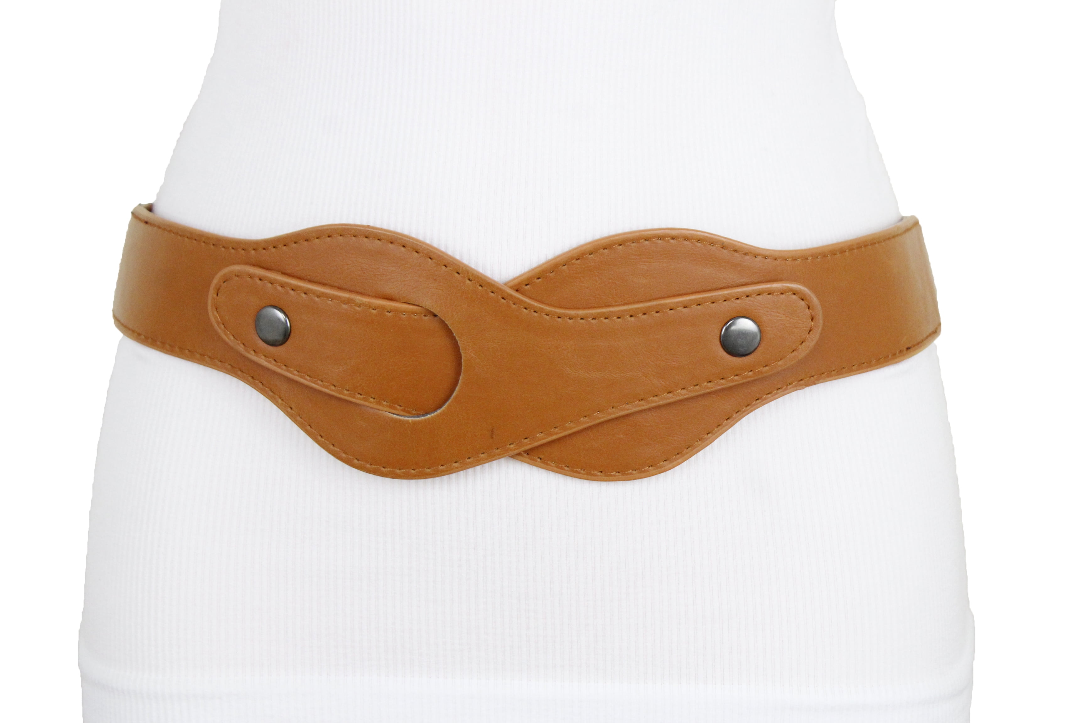 Brown Wide Insideout Elastic Waistband Fashion Belt Size S M  display picture 1