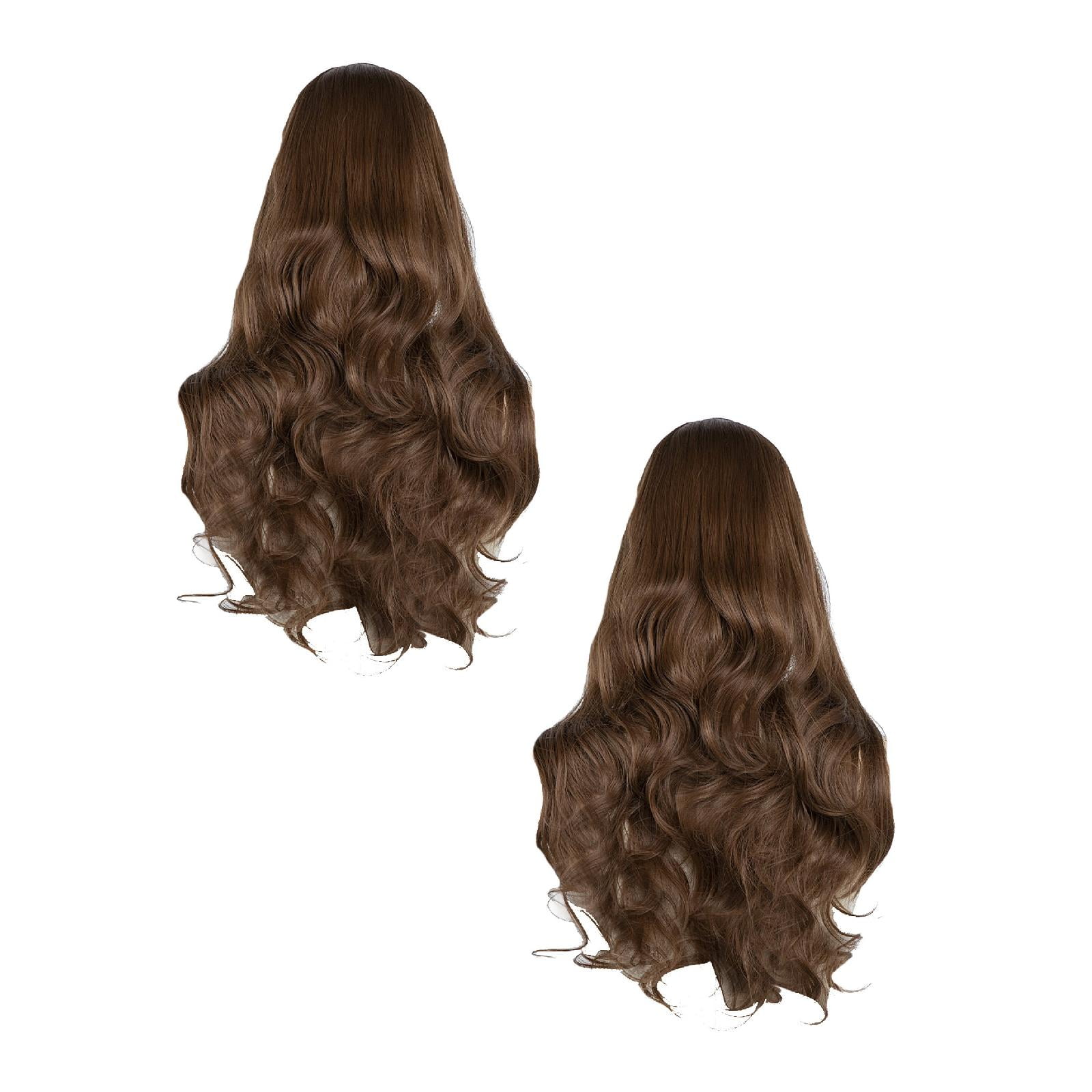 Brown Wig, 24 Inch Wig Female Long Curly Hair Big Long Hair Natural ...