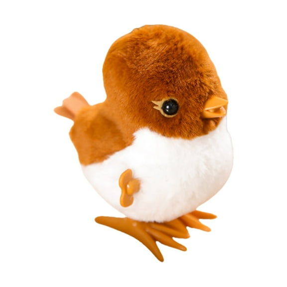 Brown Wind Up Sparrow Jumping Bird Toy Realistic Cloth Bird Educational Fun Mechanical Action Playset That Jumps Without Batteries Great Gift For Kids Motor Skills Training Interactive Pla