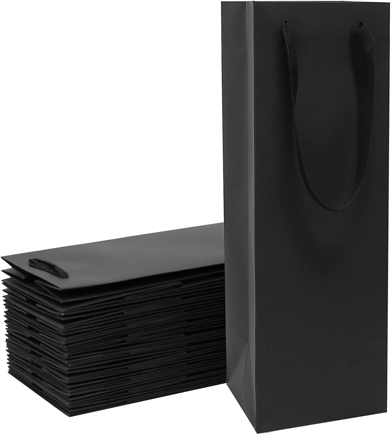 Brown Wine Bottle Gift Bags Bulk,10 Pack Kraft Paper Gift Bags with