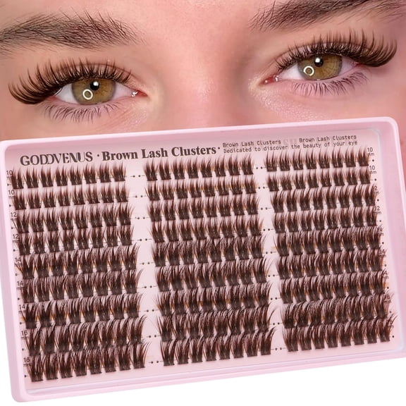 Brown Wispy Lash Clusters Manga Eyelashes Clusters Natural Cluster Eyelash Extensions Fairy DIY Lash Extension Anime C Curl Waterproof Individual Eye Lashes