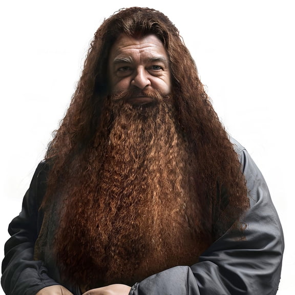 Brown Wizard Beard And Wig - Halloween Funny Father Time Costume Accessory for Adults