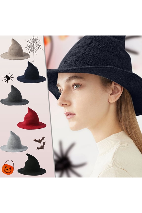 Brown Wizard Hat for Adult Polyester Witch Hat Cosplay Accessory One Size