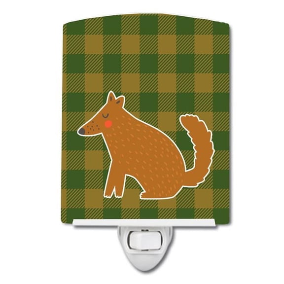 Brown Wolf Ceramic Night Light