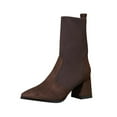 thumbnail image 1 of Brown Women Boots In Suede With Thick Heel And Platform For A Comfortable And Stylish Seasonal Wear, 1 of 6