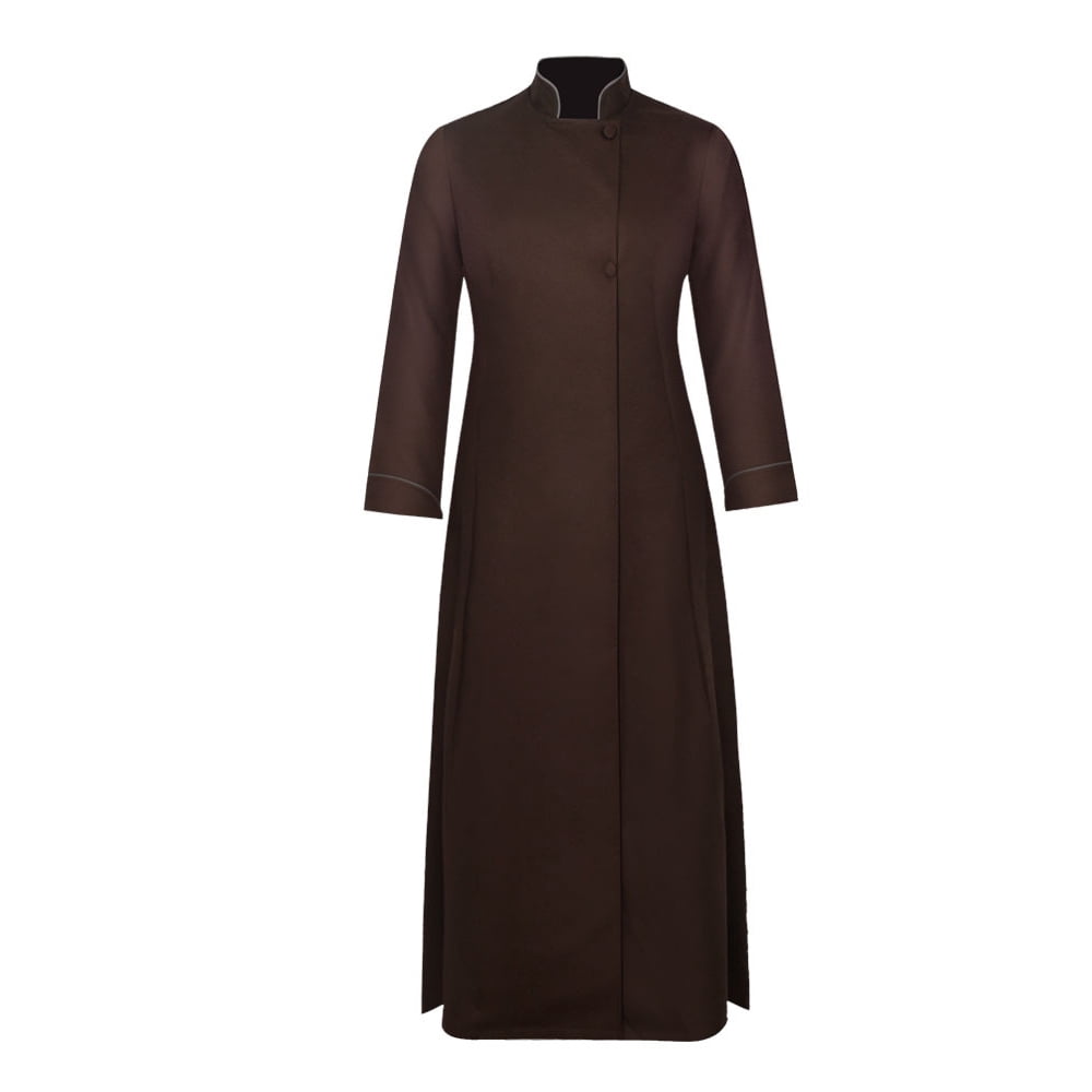 Brown Women Clergy Cosplay Costume Robe Pulpit Cassock Church Minister ...