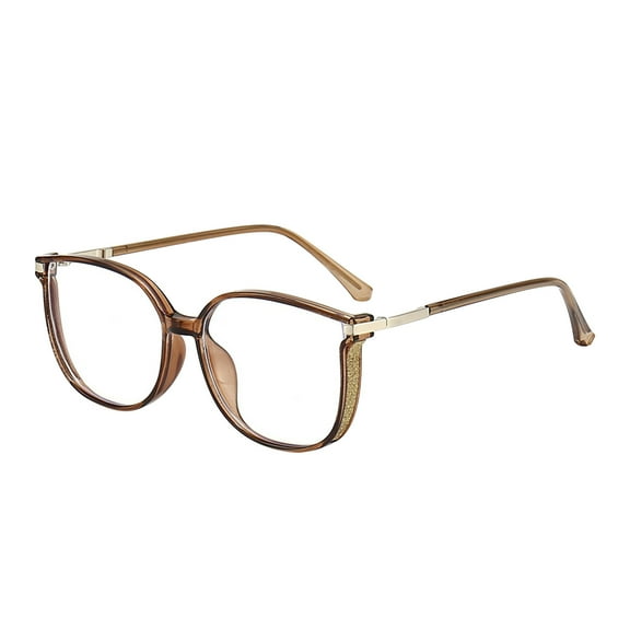 Brown Women'S Brown Tortoise Frame Blue Light Blocking Reading Glasses Fashion Oversized Style For Computer