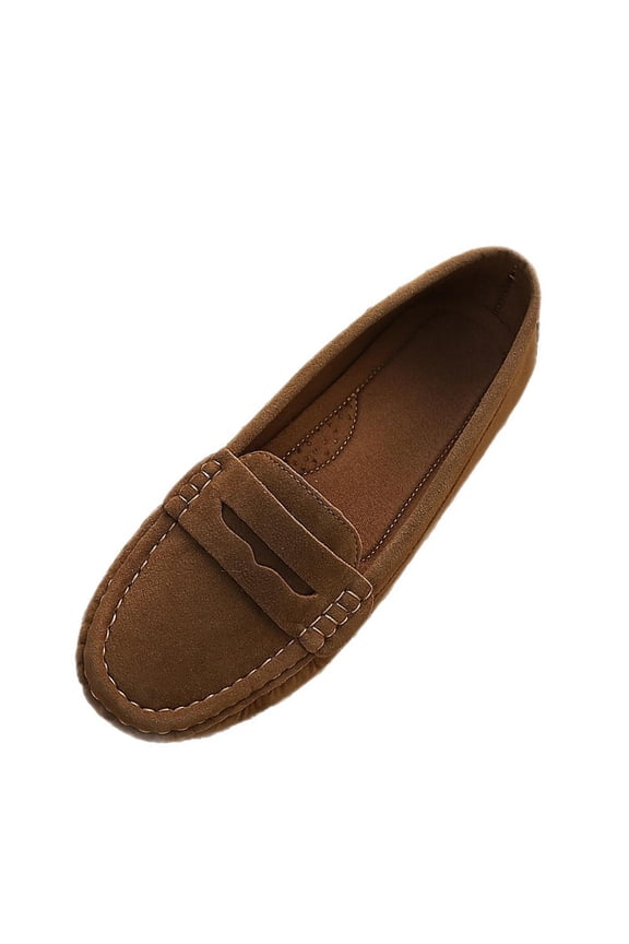 Brown Women'S Casual Shoes Sneakers British Style Low Top Matte Lightweight Slip On Comfortable Outdoor Indoor Fashion Trendy 1 Pair