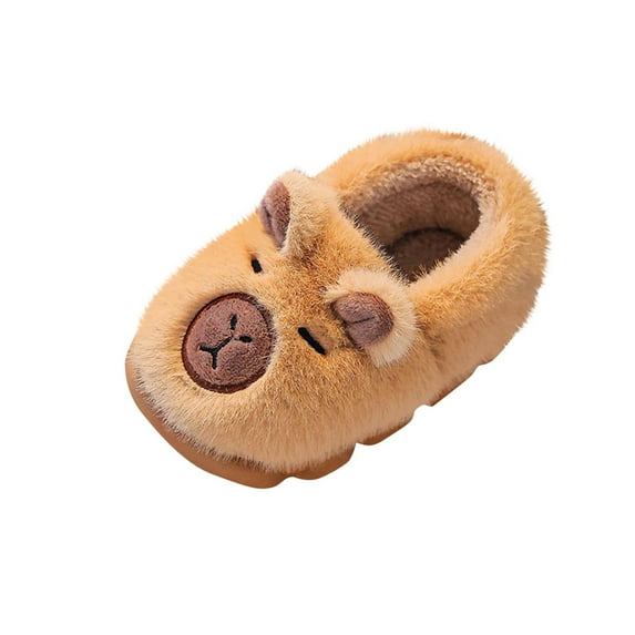Brown Women'S Flat Sandals Closed Toe Backstrap Comfort Slippers Indoor Home Casual Fall Winter Fashion Shoes Foot Length 24 Cm/9.45 Inches