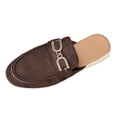 thumbnail image 1 of Brown Women'S Mules Closed Toe Rhinestone Accent Flat Heel Comfortable Non Slip Casual Outdoor Versatile Daily Wear Shoes For All Occasions Size 42, 1 of 8