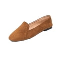 thumbnail image 1 of Brown Women'S Relaxed Fit Square Toe Moccasins Slip On Flat Shoes For Everyday Comfort Suitable For Various Occasions With Breathable Material, 1 of 9