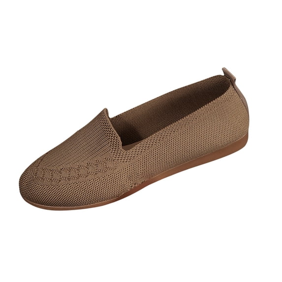 Brown Women'S Spring Casual Shoes, Breathable Shallow Mouth With A Low Top, Featuring A Comfortable Flat Sole For Daily Use And Work Settings