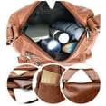 thumbnail image 1 of Brown Women Soft Washed Faux Leather Crossbody Bag - Multi Zipper Shoulder Handbag Large Capacity Travel Purse, 9.84"x7.09"x3.54", 1 of 6