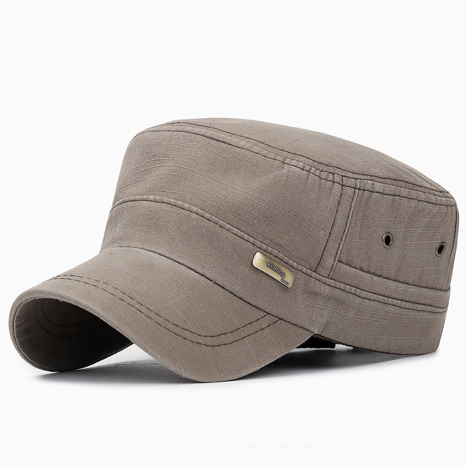 Brown Women's Baseball Caps, Unisex Military Style Flat Cap