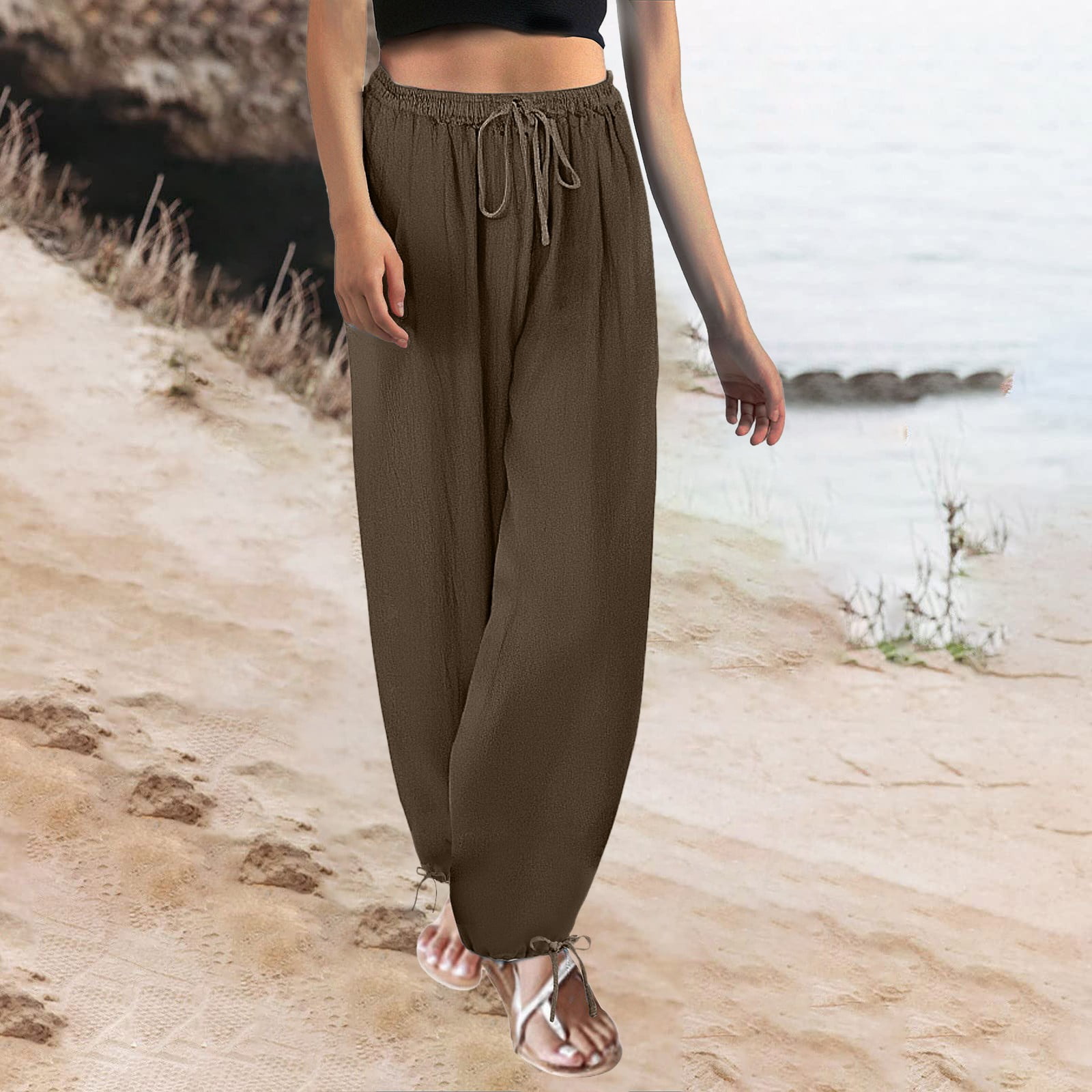 Brown Women's Casual Pants, Ladies' Fashionable And Casual Spring And ...